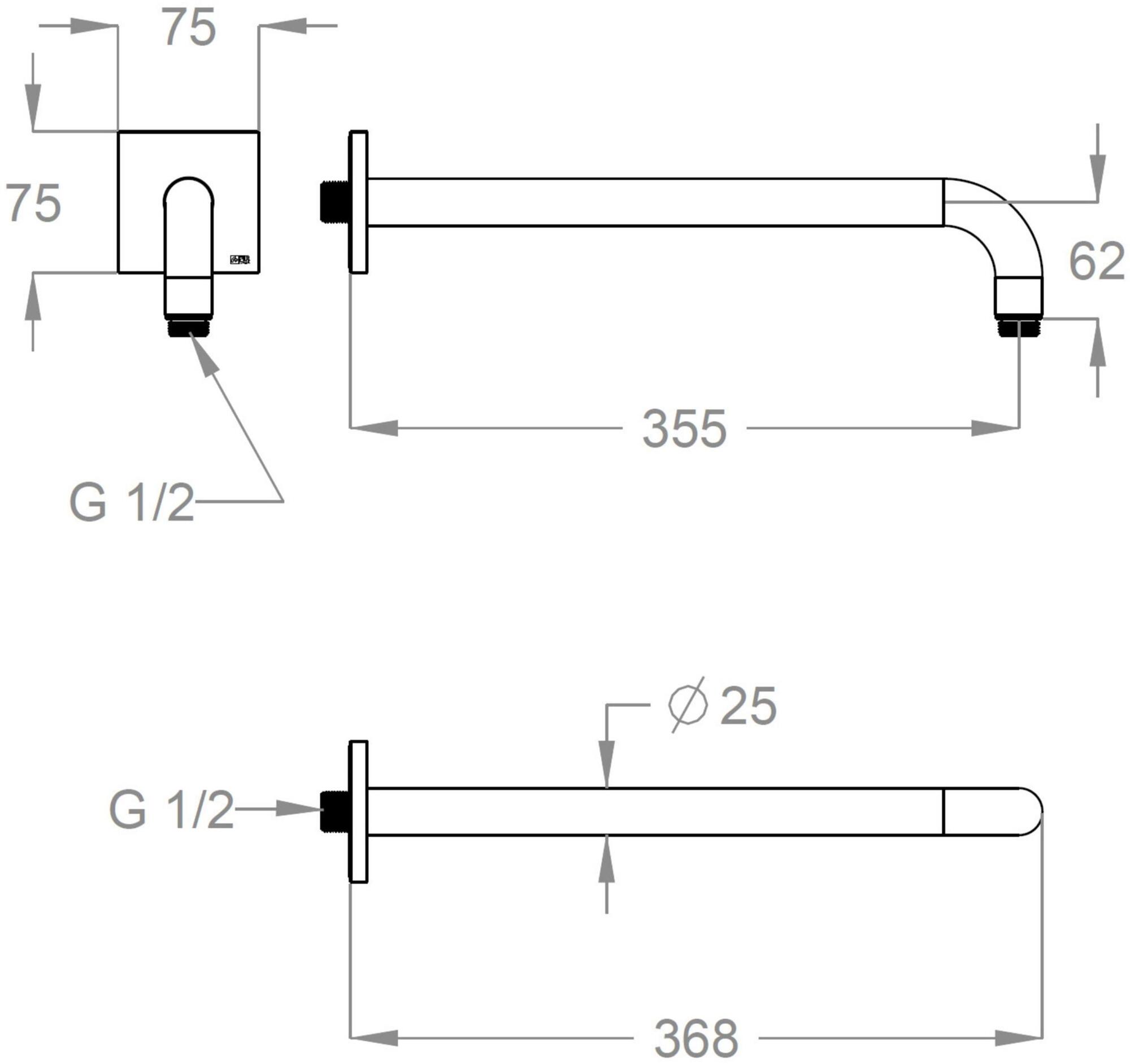 Fir Italia Настенный держатель для душа Showerssteel 0554132 - Вид №1