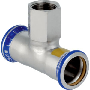 34268 Тройник Geberit Mapress из нержавеющей стали, с внутренней резьбой (газ) Geberit