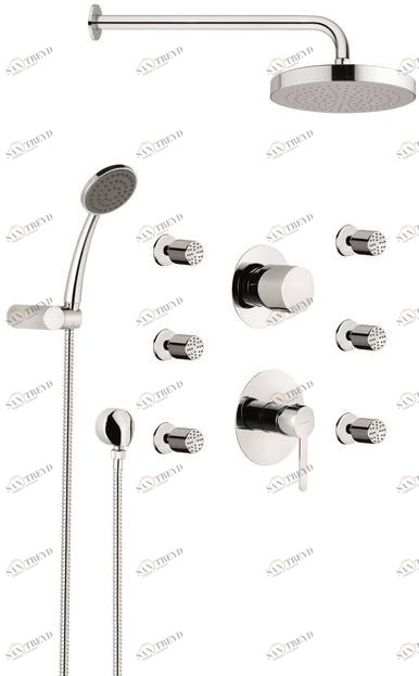 Rubinetterie Mariani Душевой набор с лейкой Noir 170-no