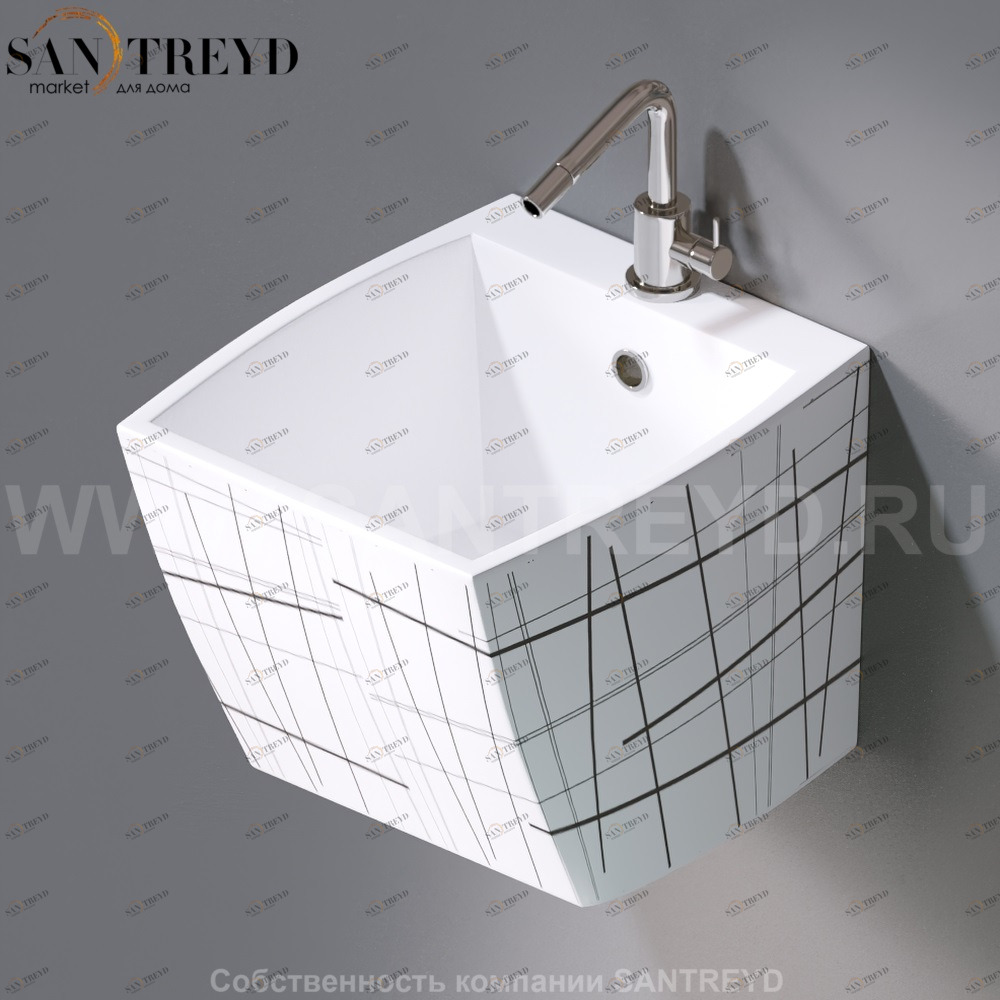 L253.415 Подвесная раковина настенная овальная A. e T. Italia SQUARE белая AeT ITALIA