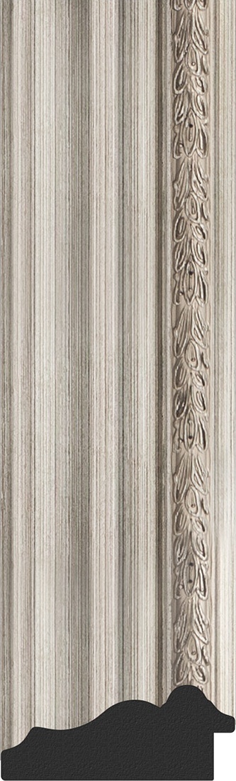 BY 6318 Зеркало напольное с гравировкой в багетной раме - римское серебро 88 mm EVOFORM Exclusive-G floor - Вид №3