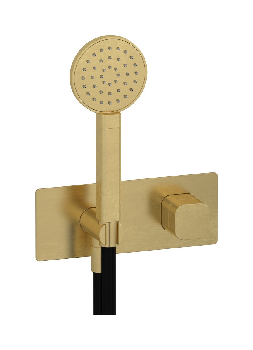 Комплект внешних частей для гигиенического душа с прогрессивным смесителем WE ARE IB eo716on_1 Natural Brass Elio