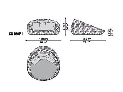 2-местный полиэтиленовый садовый диван B&B Italia Outdoor Canasta ARCH-00029709 - Вид №7