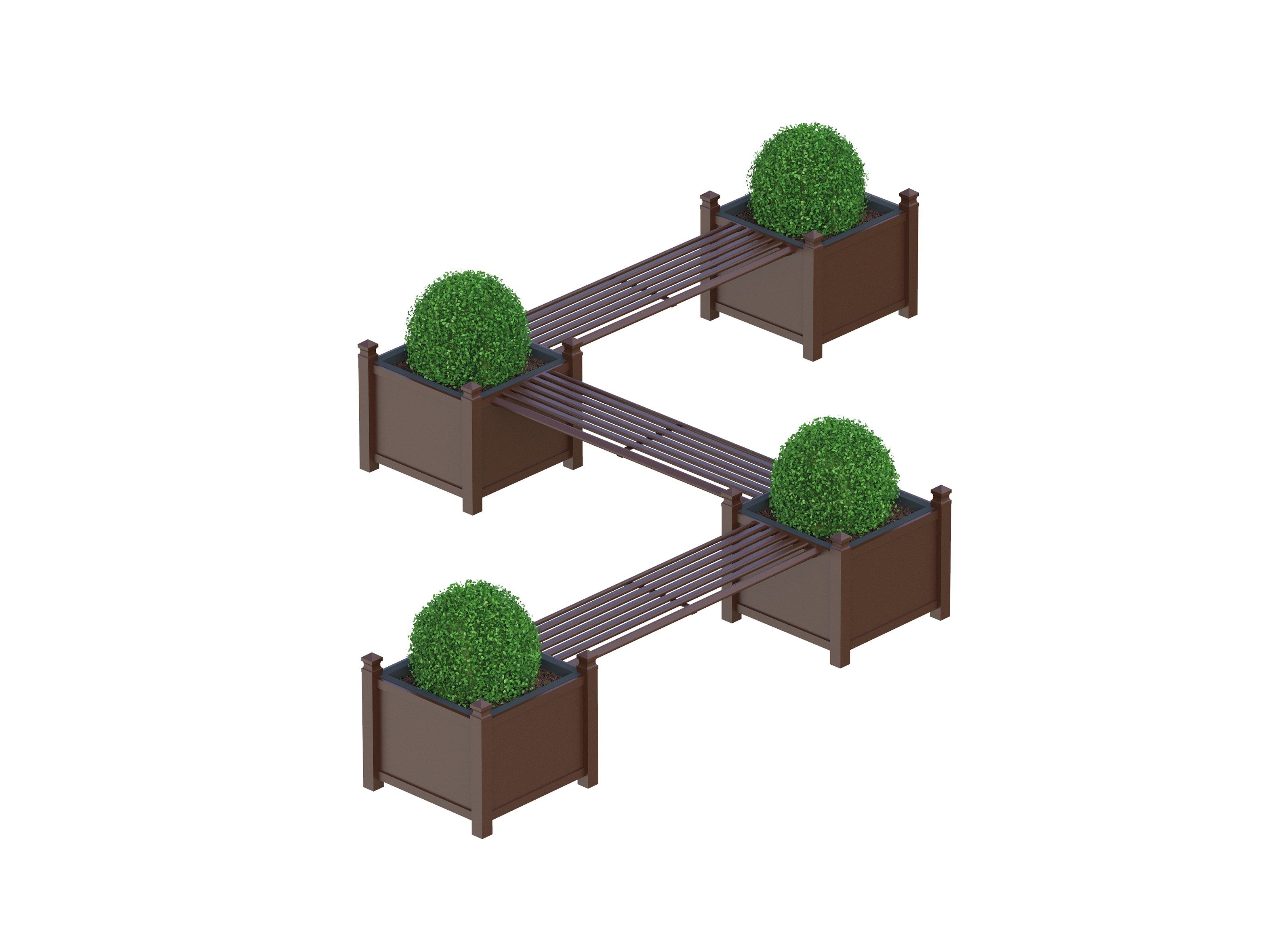 Оцинкованная стальная скамья с интегрированным плантатором без спинки Lazzari Plaza ARCH-00118521 - Вид №2