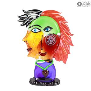 3008 ORIGINALMURANOGLASS Скульптура Поп-арт Голова Женщины - по мотивам Пикассо - Original Murano Glass OMG 33 см