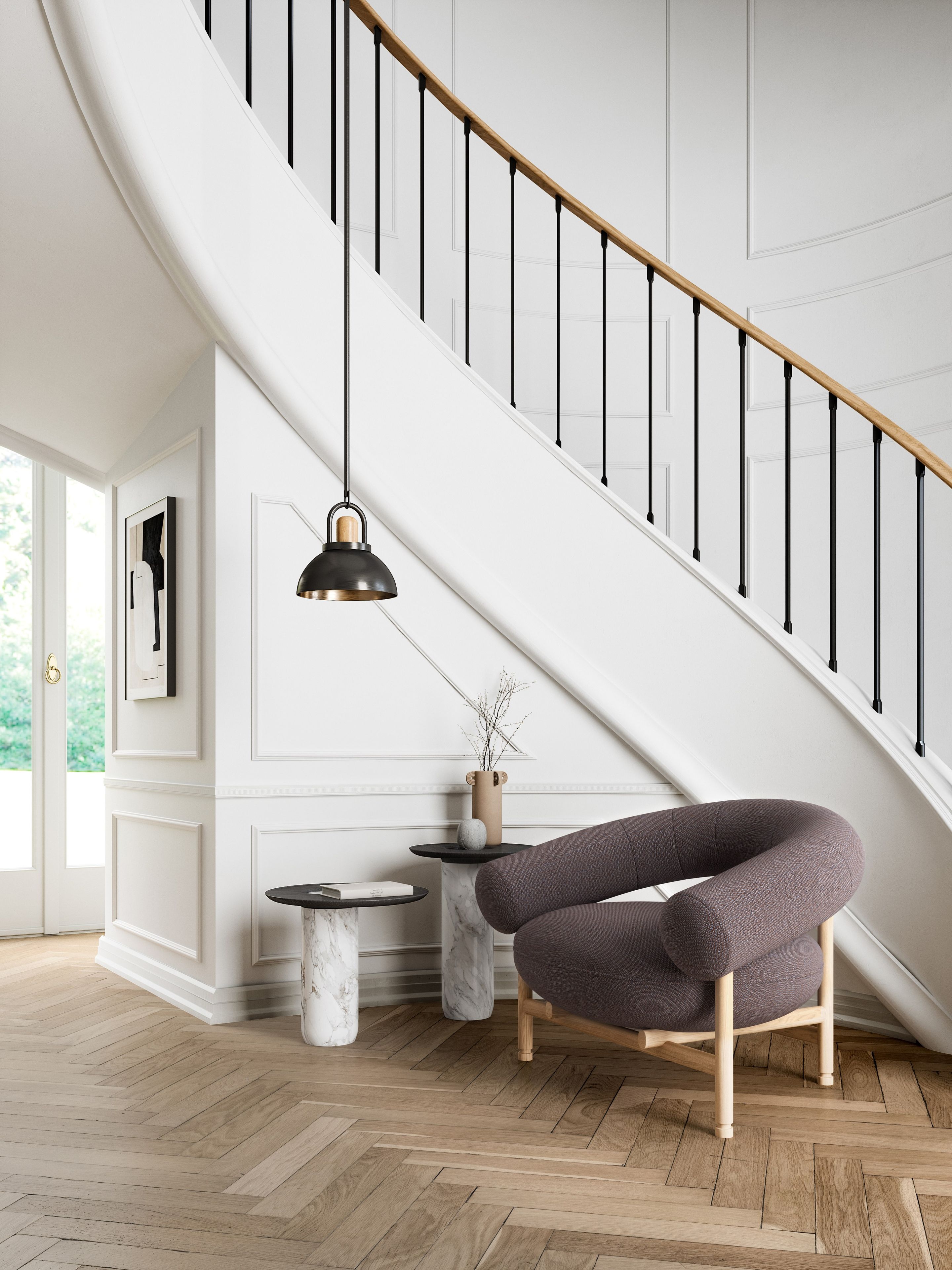 Тканевое кресло с подлокотниками Wewood LOOP ARCH-00071632 - Вид №1