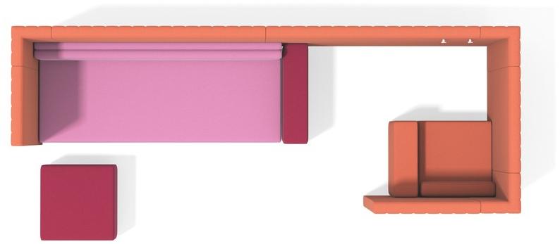 Adrenalina Модульный диван из ткани в современном стиле для контрактного использования Maji sun-id-1367574 - Вид №3