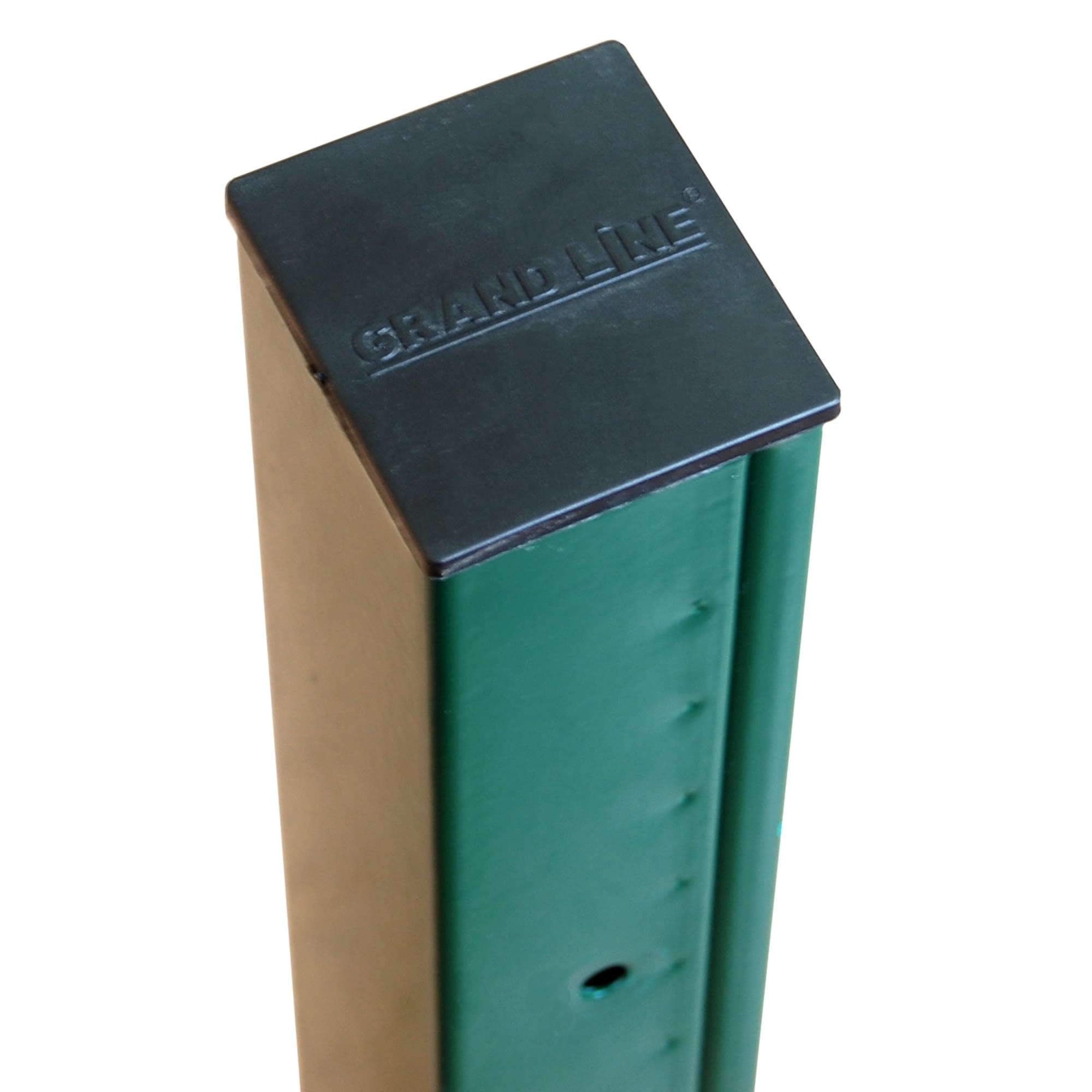 81990722 Столб для забора Grand Line, 62х55х2065 зеленый, 4 отверстия Santreyd  - Вид №2