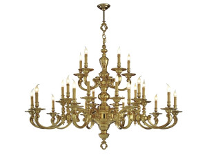 Люстра из полированной латуни