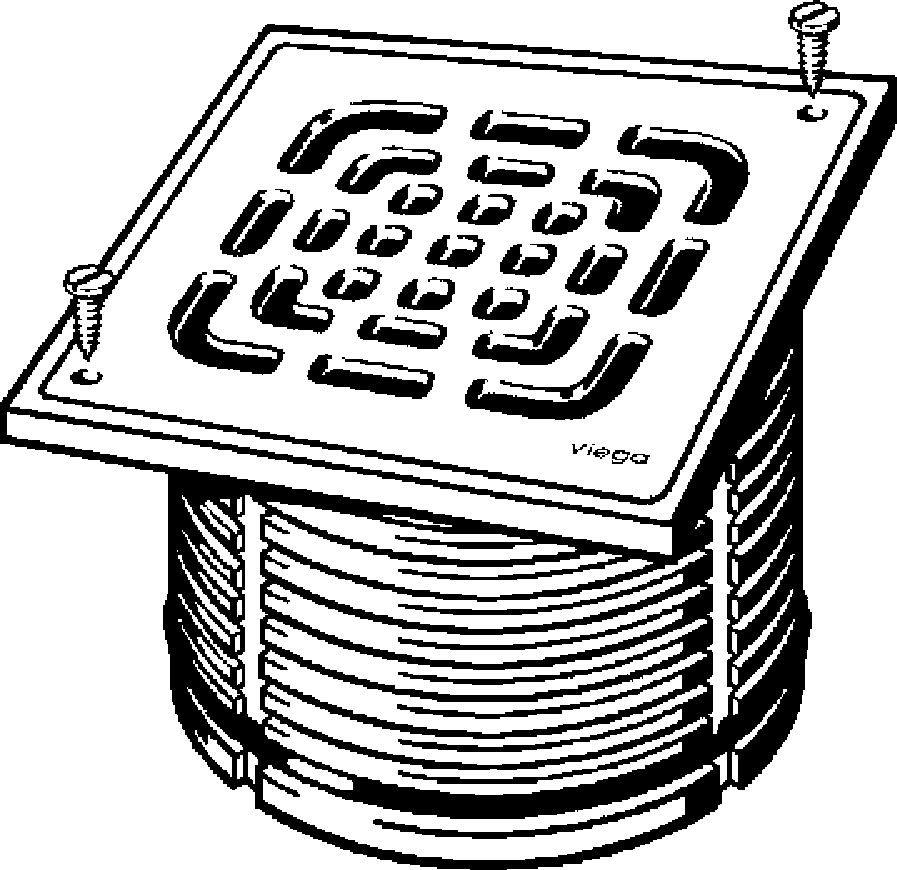 Viega Надставной элемент с решеткой Advantix 4922.7 (555535) 555 535 - Вид №1