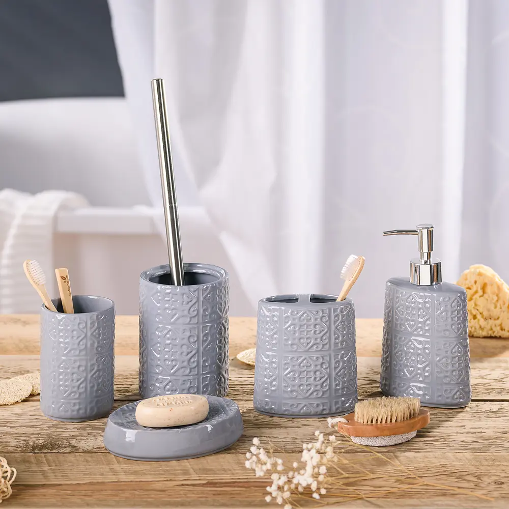 Стакан для зубных щёток Grey VERRAN STLM-2056035 - Вид №6