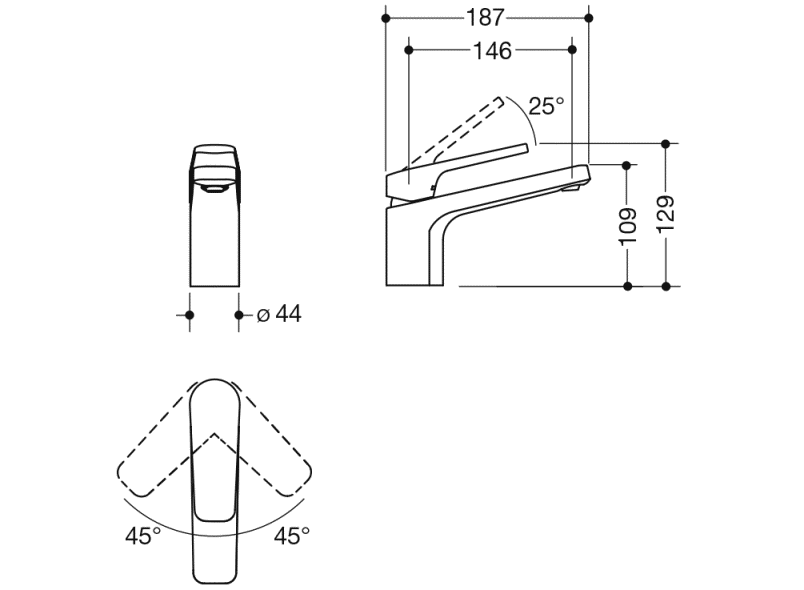 AQ1.12M10940 Однорычажный смеситель для раковины HEWI System-Armaturen  - Вид №2