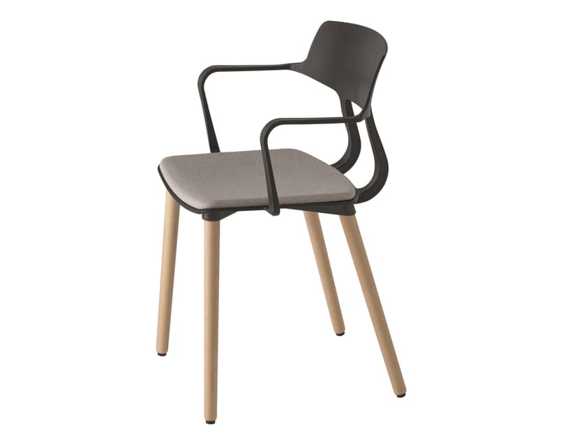 Деревянный стул с мягким сиденьем Et al Snap ARCH-00122701