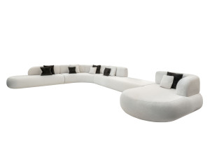 Модульный тканевый диван с полуостровом