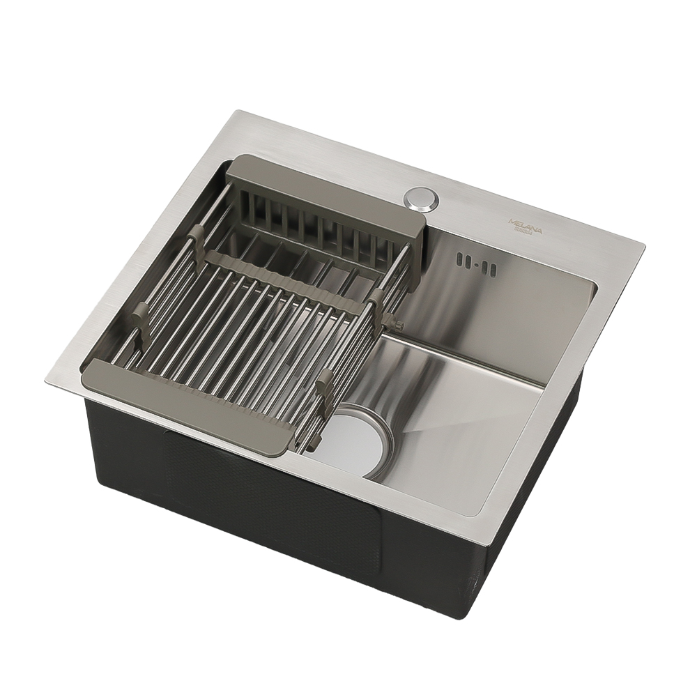 Мойка H48544 MELANA ProfLine 3,0/200 САТИН врезная прямоугольная с коландером H48544 H48544 сатин - Вид №6