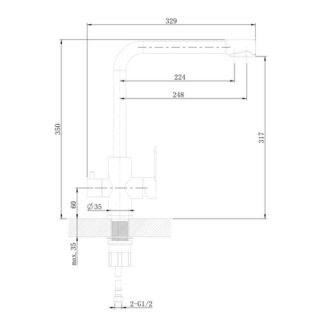 Orange Steel M99-008ni смеситель для кухни 2х1 с возможностью подачи фильтрованной воды. Цвет: никель Хром sun-id-1517123 - Вид №1