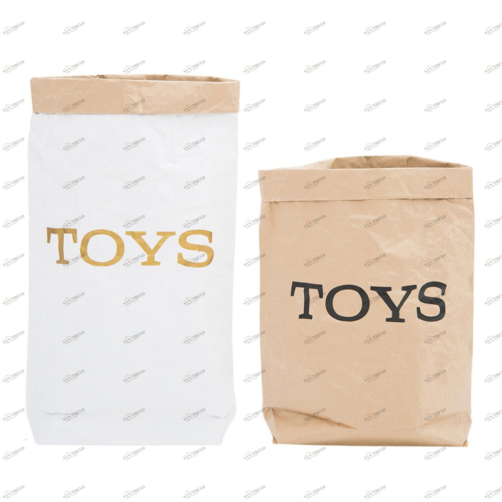 Эко-мешок для игрушек Toys из крафт бумаги VAMVIGVAM  282068 Белый;бежевый Santreyd 