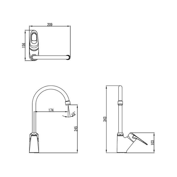 ADRSB00M05 Milardo Adriatic Смеситель для кухни Adriatic Россия  - Вид №6