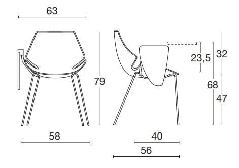 Стул для конференций из полиуретана с опрокидыванием Diemme ARCH-00093870 - Вид №4