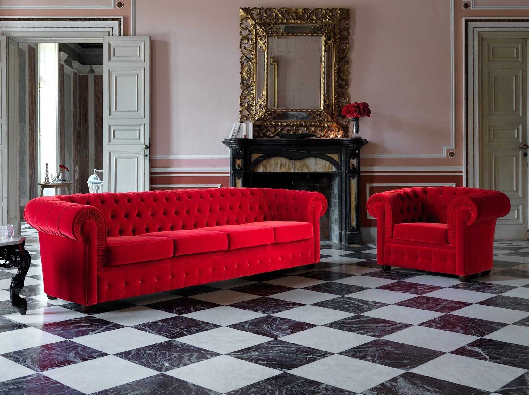 Двуспальный диван-кровать из ткани Domingo Salotti 800 ARCH-00139416