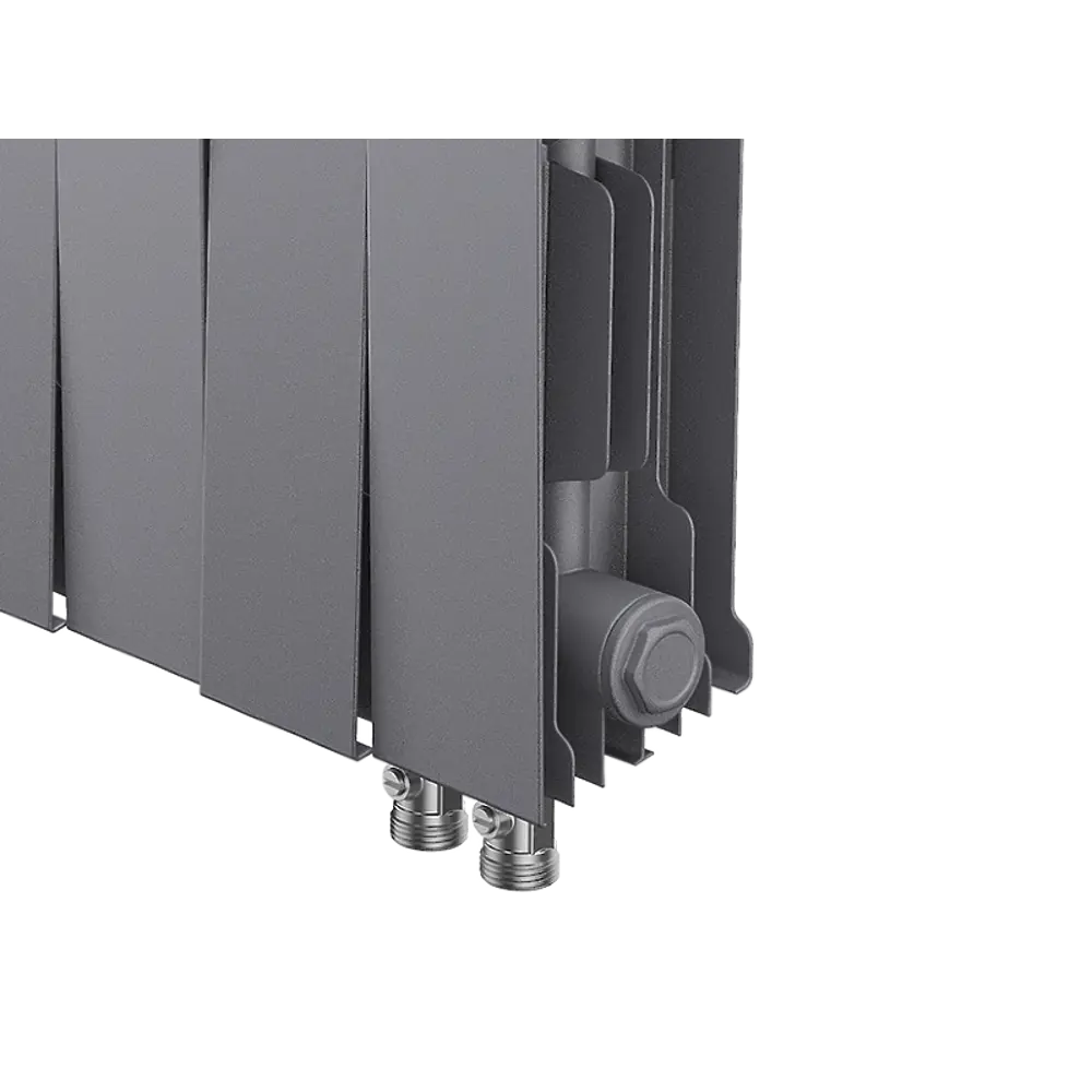 Радиатор секционный Royal Thermo Pianoforte VDR 200/100 14 секций нижнее правое подключение биметалл серый 86733744 STLM-2022213  - Вид №1