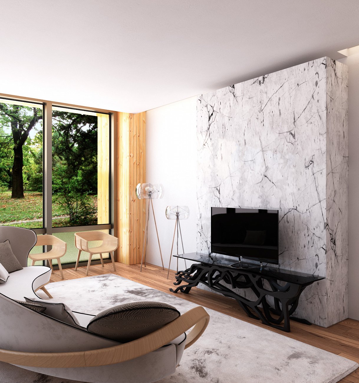 Консоль черная со стеклянной столешницей Void ODINGENIY  178325 Черный  - Вид №1