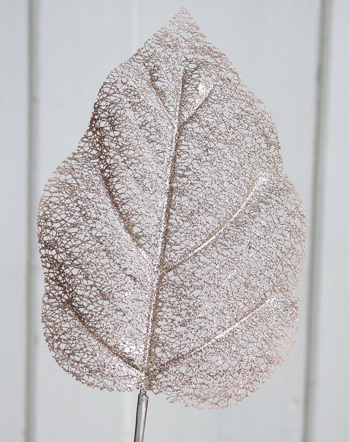 1449 394 a2 Лист филодендрона искусственный с глиттером, 60 см (лист 23 см), шампанское-камелия H-andreas  - Вид №3