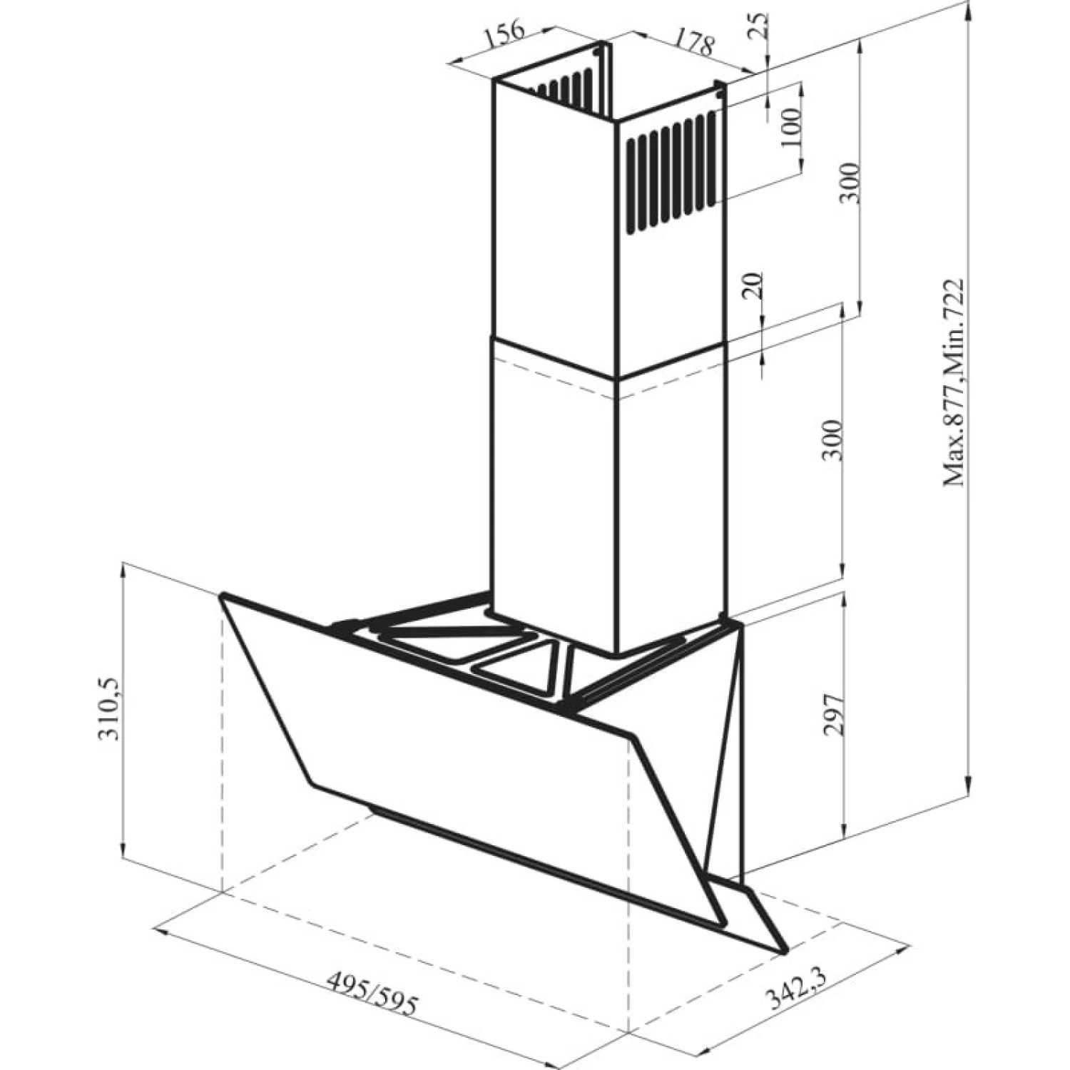 5355927 Вытяжка наклонная Oasis NF-60G (FR) серый/серый STDN-0007103 - Вид №12