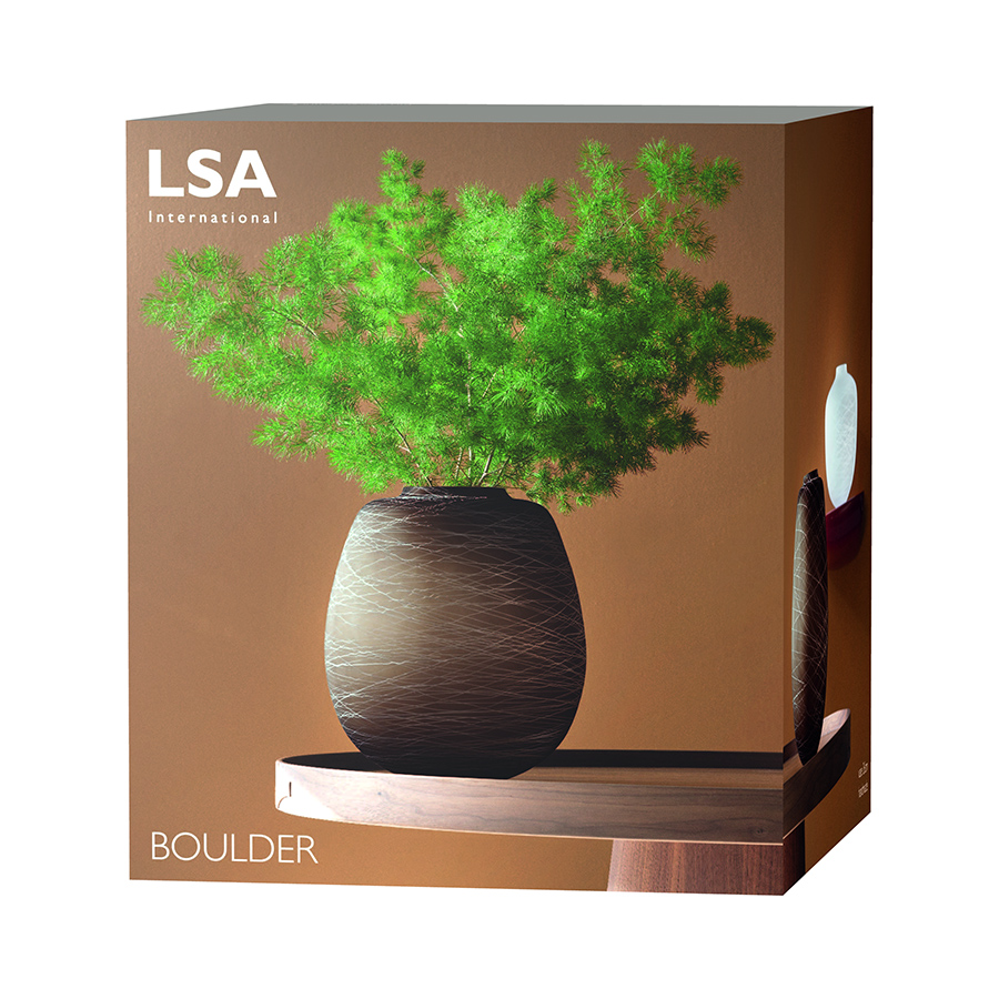 G1607-26-154 Ваза boulder 26 см коричневая LSA International  - Вид №4