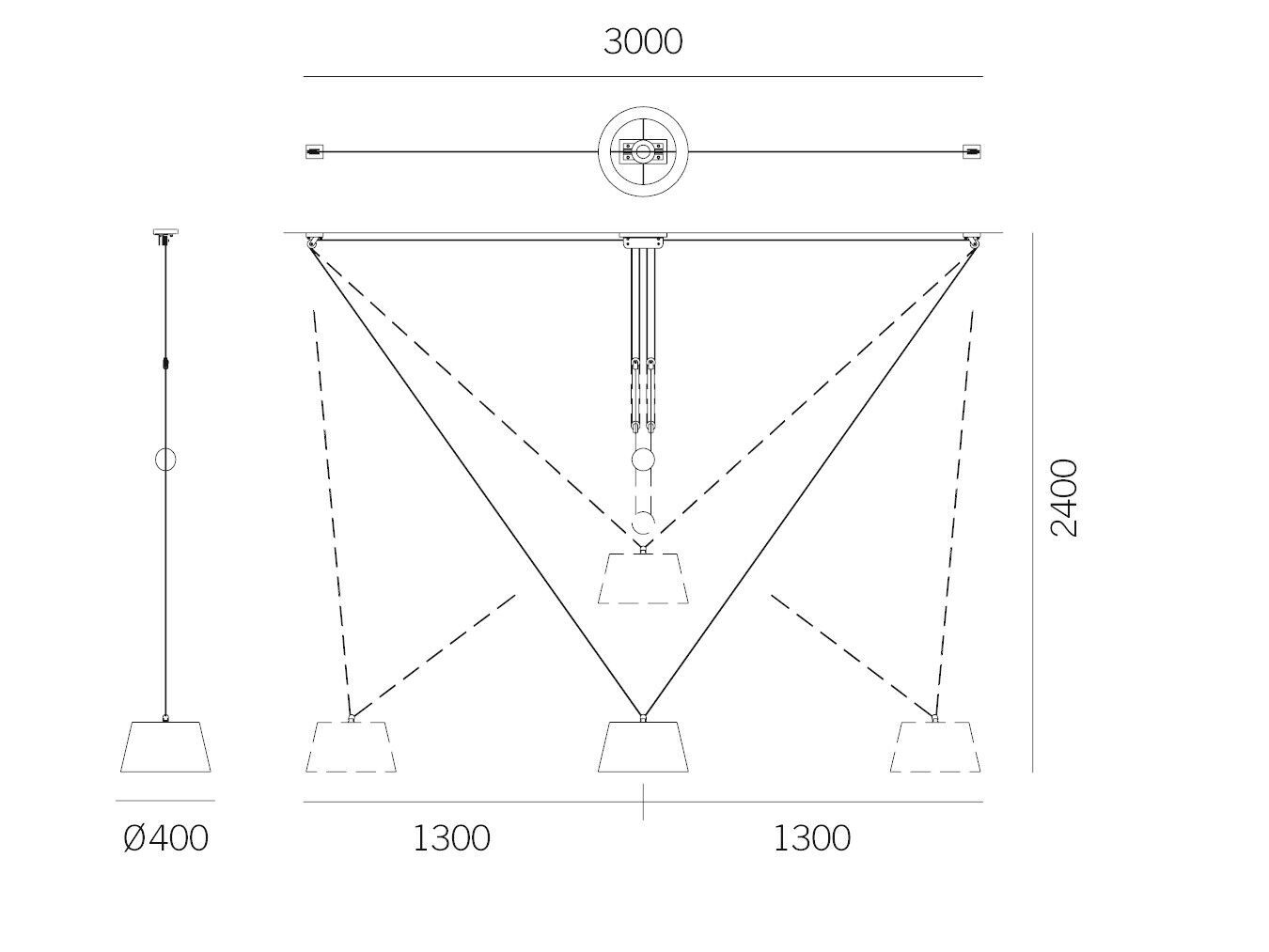 Подвесной светильник из металла и шелка Kalmar ZUG ARCH-00062454 - Вид №3
