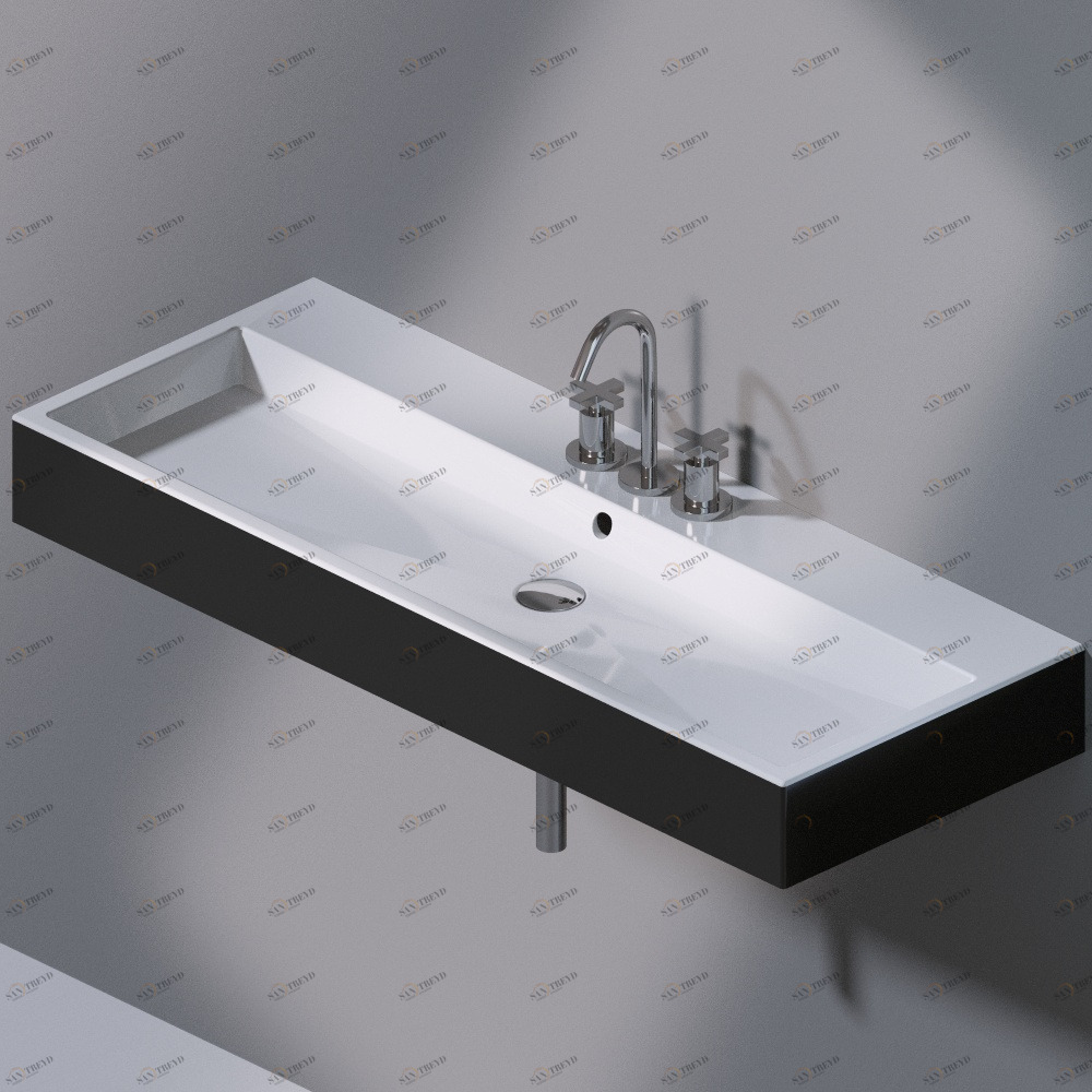 L279T1R3V4.204 Подвесная раковина настенная прямоугольная A. e T. Italia Tank черная AeT ITALIA