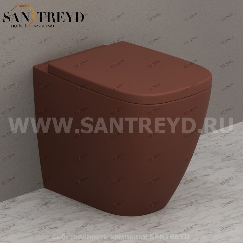 GN001MT Приставной унитаз напольный Коричневый Ceramica Globo GENESIS Италия