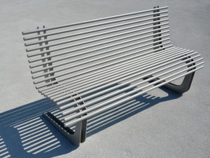 Стальная скамья со спинкой