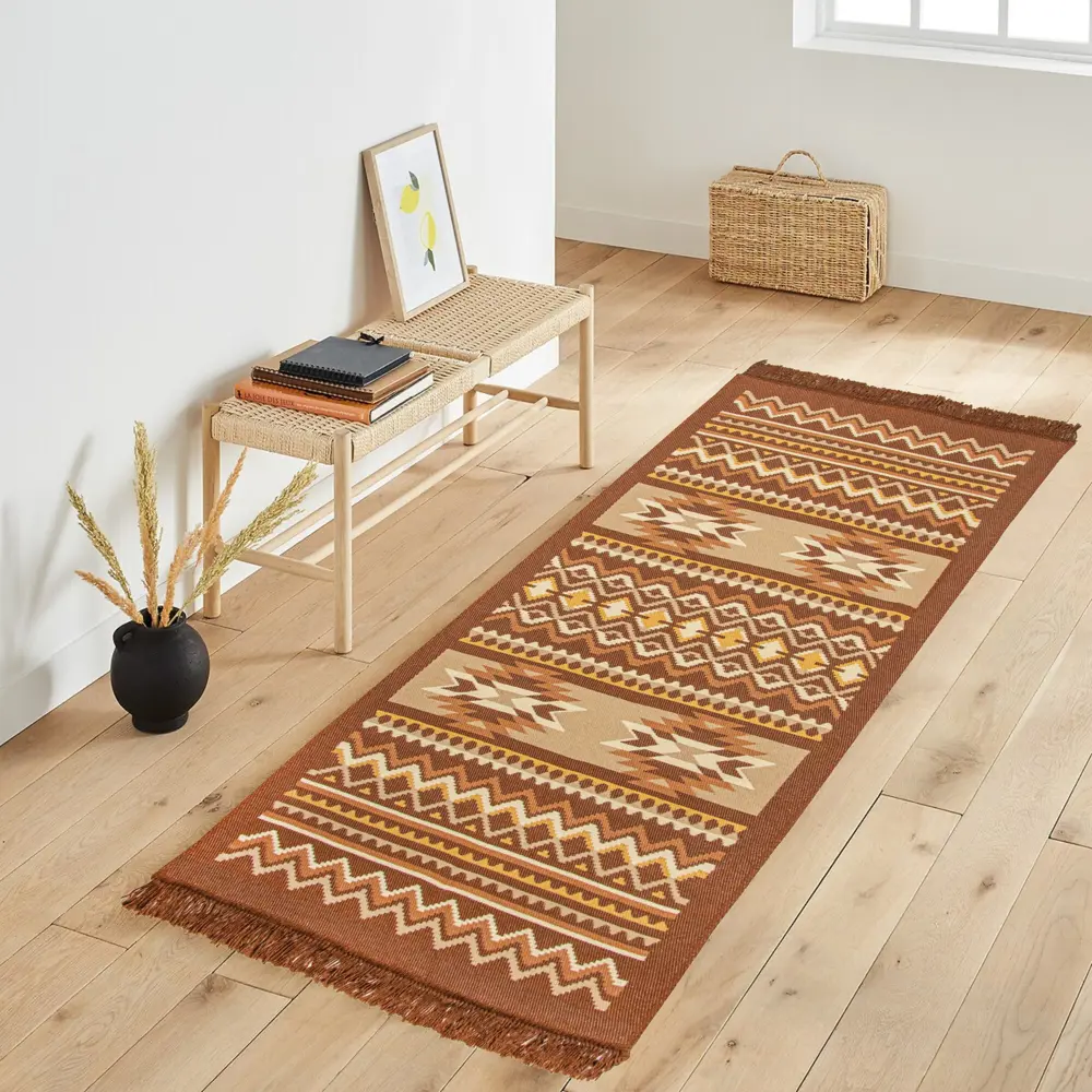 CTIM Килим 1914 D - коричневый акриловый коврик с геометрическим узором 83518784