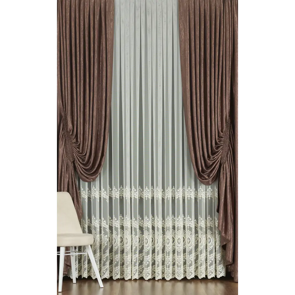 Тюль с вышивкой «Султан» сетка 290 см цвет кремовый 81960436 STLM-2209609 ELIT HOME  - Вид №3