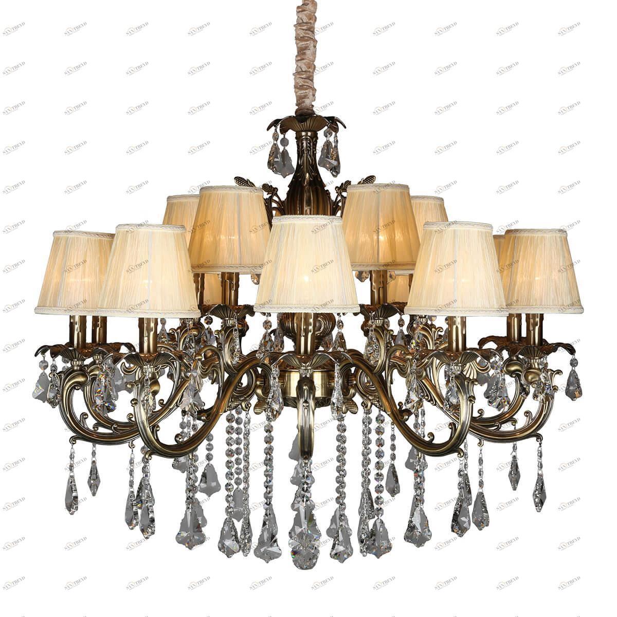 Подвесная люстра Omnilux Catanzaro OML-30813-15 бежевая OMNILUX ДИЗАЙНЕРСКИЕ, CATANZARO BRONZE 188401 Бежевый 