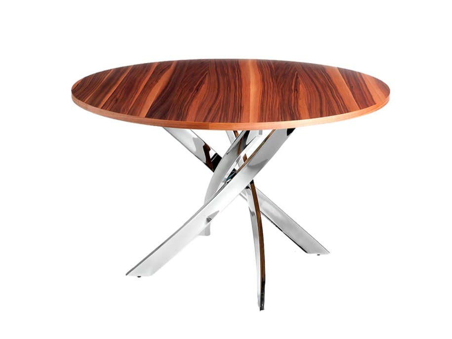 Круглый стол для гостиной из стали и дерева Angel Cerda Nature Life ARCH-00078433