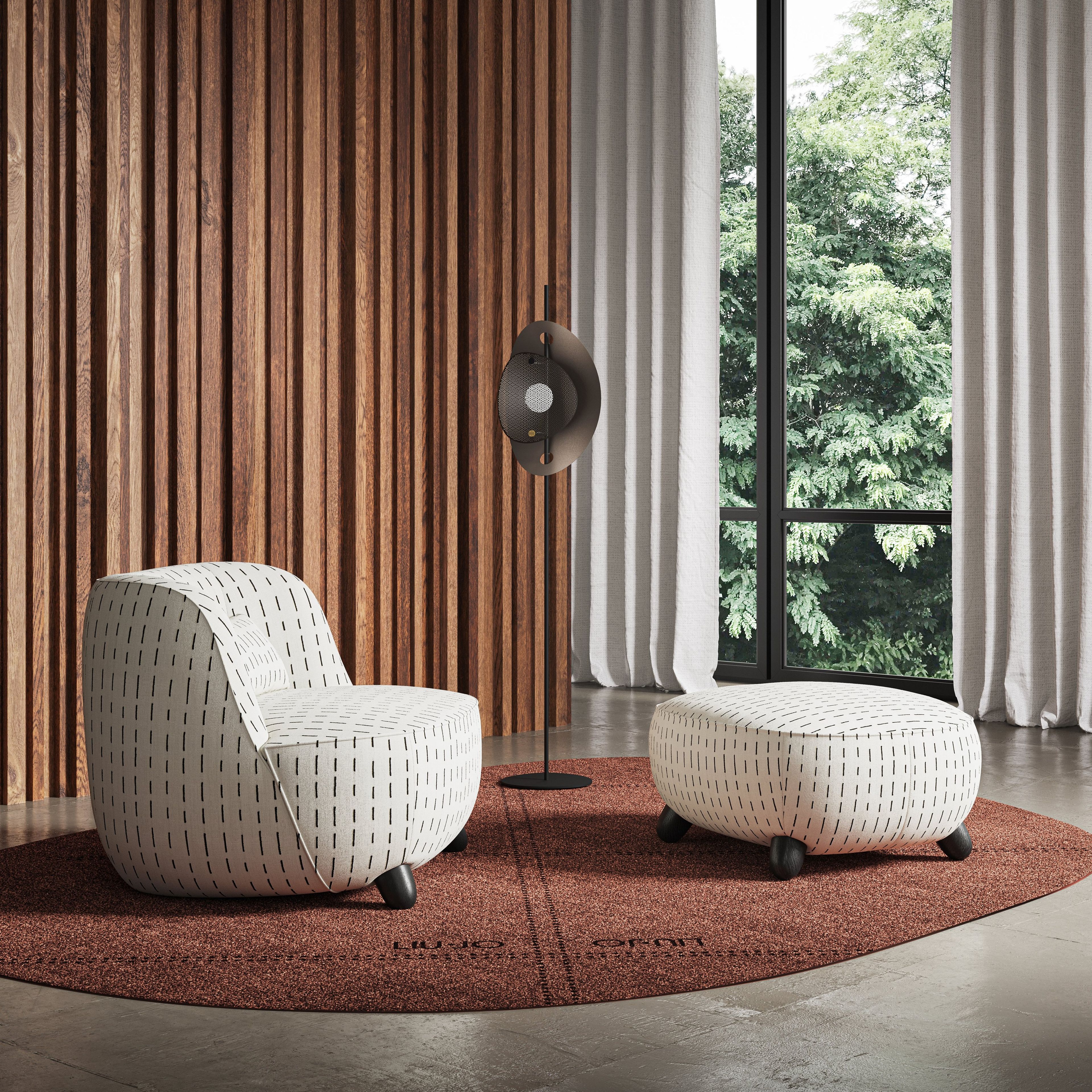 Круглый пуф из ткани Liu Jo Living Collection Gradisca ARCH-00050800 - Вид №3