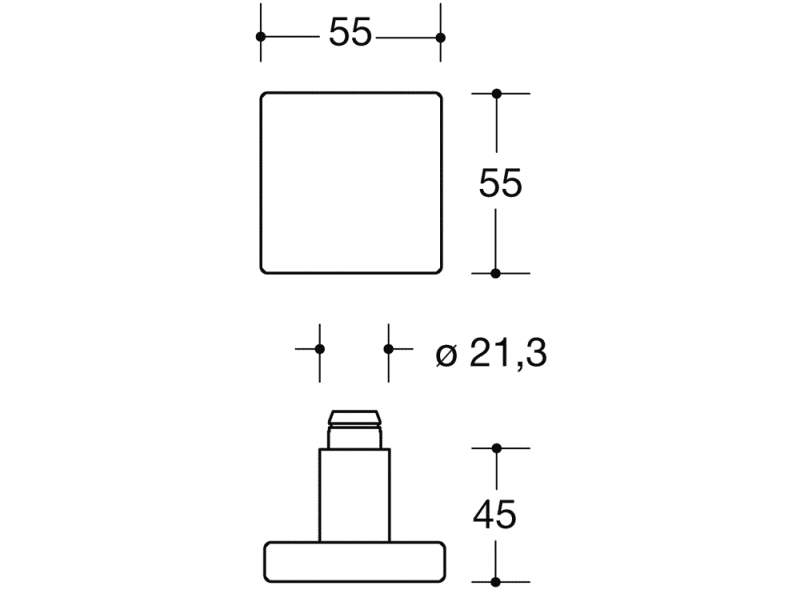 100XAH53.0A5 Ручка-штифт, фиксированная ручка, модель 105x HEWI Beschläge für Innentüren  - Вид №3