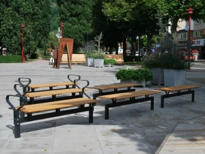 Nola Industrier Скамья из стали и дерева без спинки No2