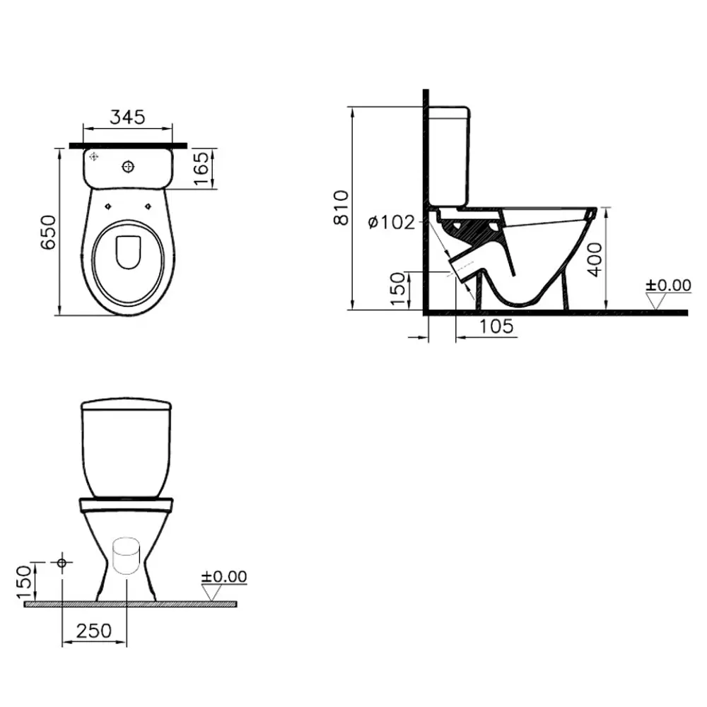 Унитаз-компакт Vitra Norm Zart косой выпуск двойной слив 84505954 STLM-2004579 - Вид №5
