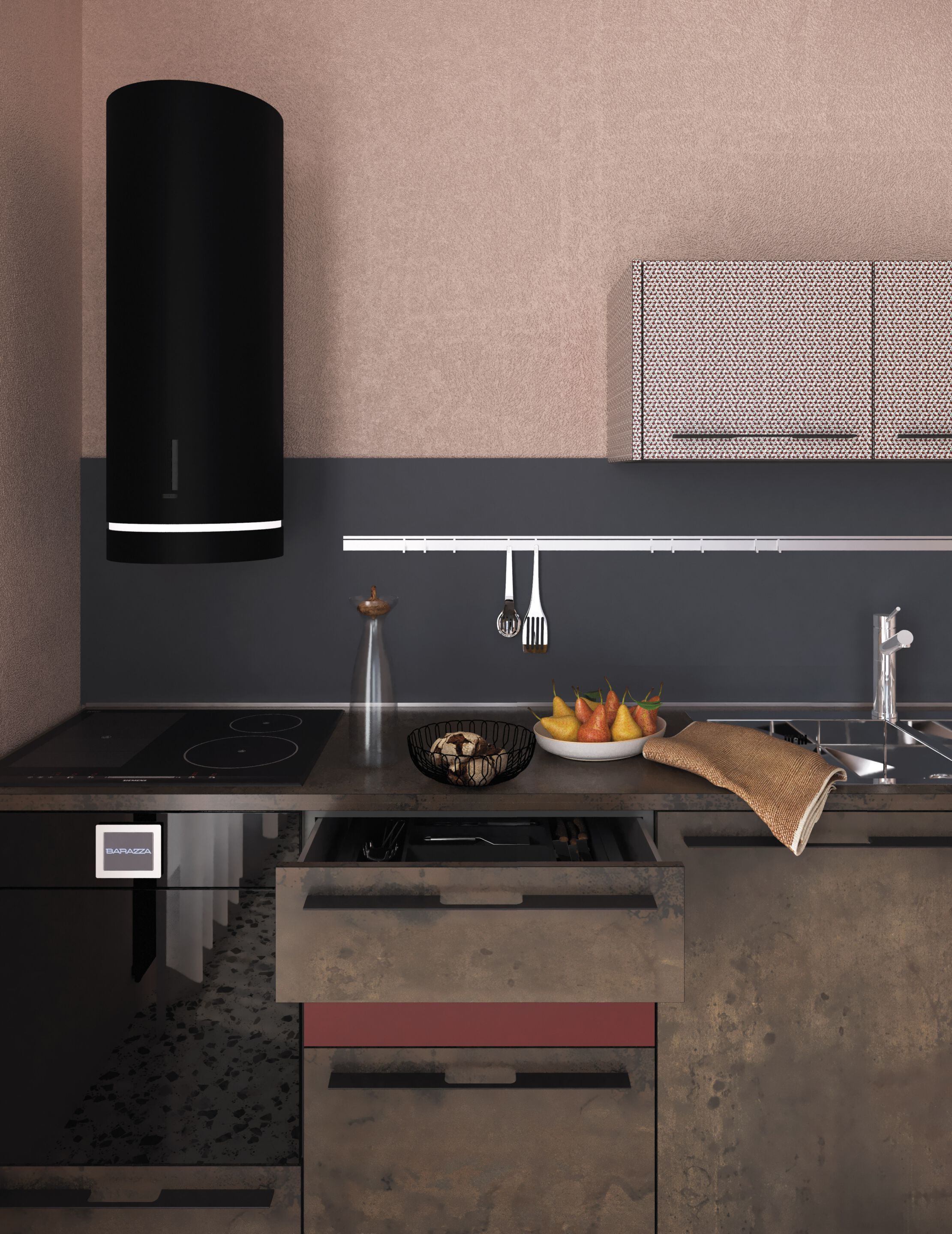 Кухня с колоннами кладовая De Rosso For_Me ARCH-00087307 - Вид №4