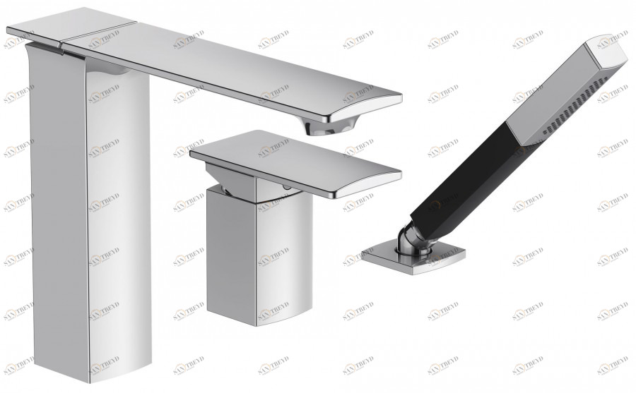 E14774-CP Смеситель для ванны и душа на 3 отверстия, устанавливаемый на деку Jacobdelafon STANCE Santreyd