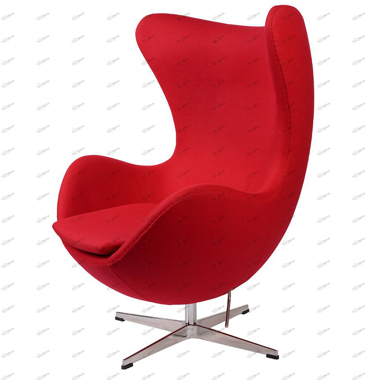 Кресло-яйцо напольное красная шерсть Arne Jacobsen Style Egg Chair SOHO DESIGN ДИЗАЙНЕРСКИЕ, EGG 131524 Красный 
