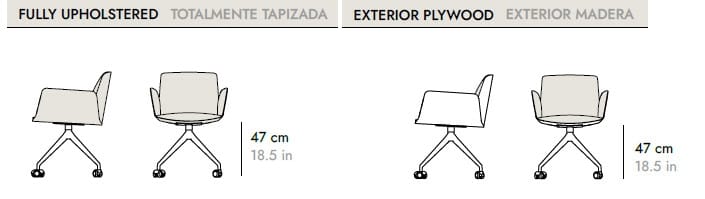 Тканевый стул с колесами Punt HUG ARCH-00074108 - Вид №2