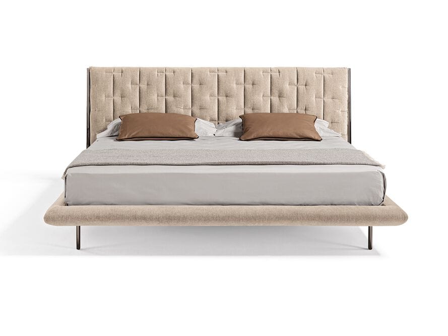 Кожаная двуспальная кровать с мягким изголовьем Max Divani Muzzle ARCH-00062477