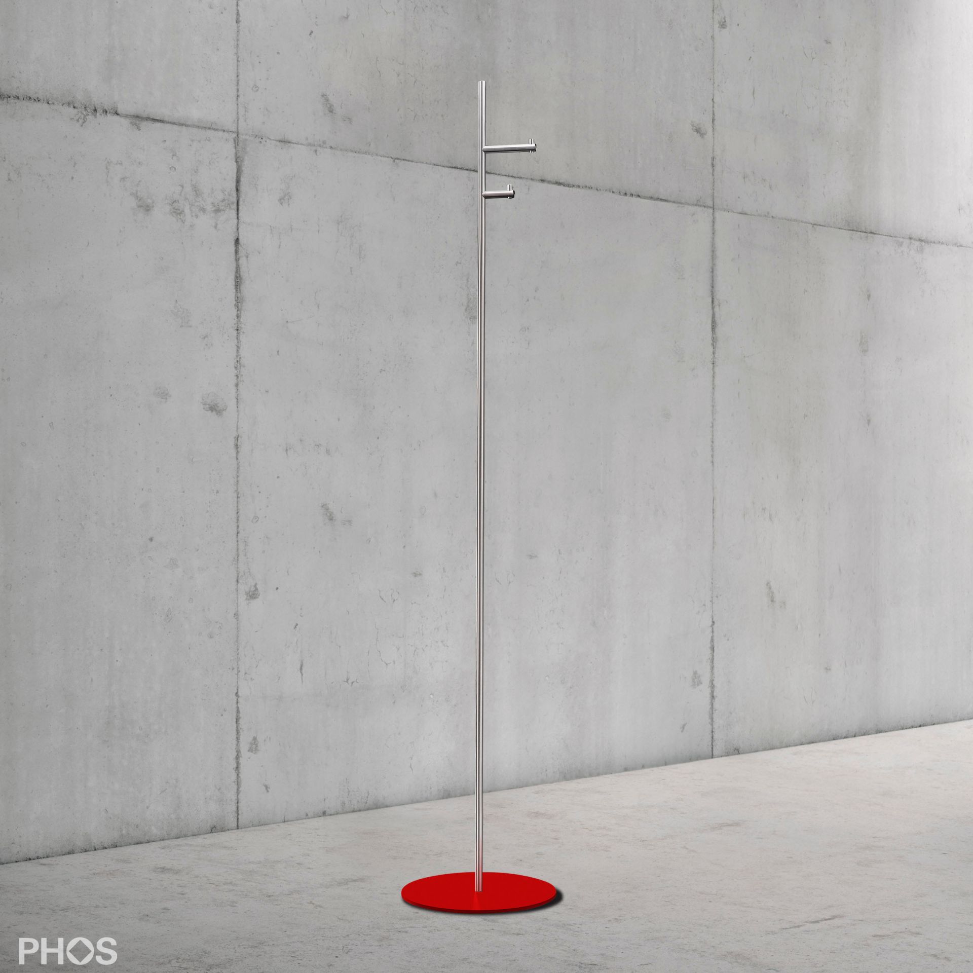 GSTS2S-BPR Вешалка для одежды с 2 крючками, основание: красное. PHOS  - Вид №1