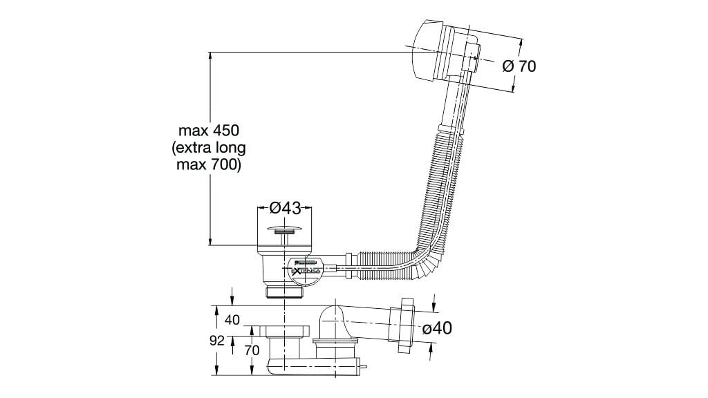 Хромированная латунная колонна для ванны Bonomini Extensa ARCH-00033757 - Вид №3