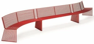 Urbantime Изогнутая металлическая скамья со спинкой Zeroquindici.015
