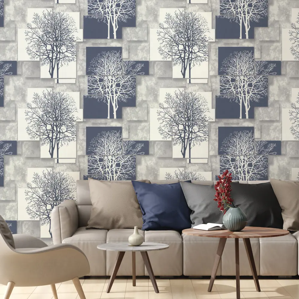 Обои флизелиновые Аспект Ру Каскад бело-синие 1.06 м 70369-46 STLM-2182365 - Вид №2